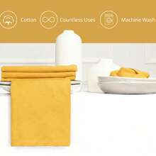 12pcs Solid Color Cloth Napkins, Washable Cotton Table Napkin For Household Dining Fall Autumn Decor Wedding Hotel 45*45cm - 芥末黃 - 查看 4