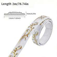 1pc Self-Adhesive Decorative Soft Line Baseboard Ceiling Trim Line Background Wall Molding Line Wall Sticker Decor - A - View 2