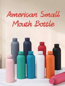 High Quality Double-Layer Vacuum Insulated Stainless Steel Plain Color Creative Small Mouth Sports Water Bottle, Yoga Water Bottle, Portable Coffee Cup, Summer Sports Water Bottle, - Multicolor - View 3