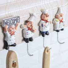 1pc Resin & Stainless Steel Wall Hook, Adhesive No-Nail Strong Hanger For Kitchen, Bathroom, Closet - Multicolor - View 6