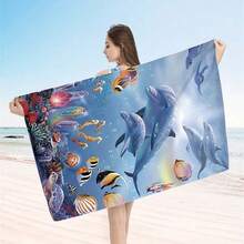 1条海洋动物印花速干沙滩巾，柔软舒适，男女通用，是沙滩必备佳品。 - A - 查看 11