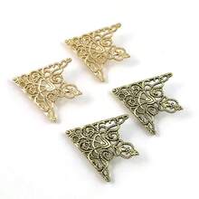 2pcs Vintage Palace Style Collar Pins, Copper Hollow Floral Triangle Collar Clips For Men Suits & Shirts,Accessories,Festival,Gifts,Graduation Gift,Accessories - Multicolor - View 5