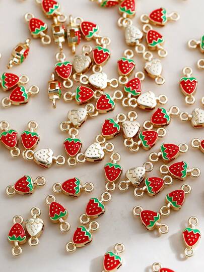 10/50/100/500pcs DIY Fruit Series Oil Drop Zinc Alloy Fruit Charms For Bracelet, Necklace, Earrings Jewelry Making Accessories