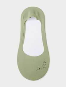 1/3/5 Pairs Women's Invisible Boat Socks, Breathable Non-Smelly, Silicone Non-Slip Heel, Cartoon Print Low-Cut Invisible Socks - Multicolor - View 12