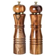 1pc/2pcs/3pcs Rosewood Pepper Grinder, Rose Salt & Sea Salt Grinder Set, Wooden Manual Pepper Mill Seasoning Bottle - Brown - View 7