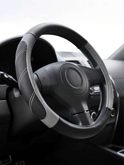 15 Inch/38cm Universal Steering Wheel Cover - Soft & Comfortable Cushion Design, Breathable Anti-Slip, Odorless, Suitable For Cars, Trucks, SUVs (Black Or Gray)