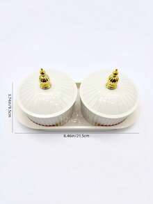 1 Set Milky White/Transparent Round Plate Set, Snack Nut Candy Storage Dish, Luxury Holiday Food Container Set, Reusable - Milky White - View 14