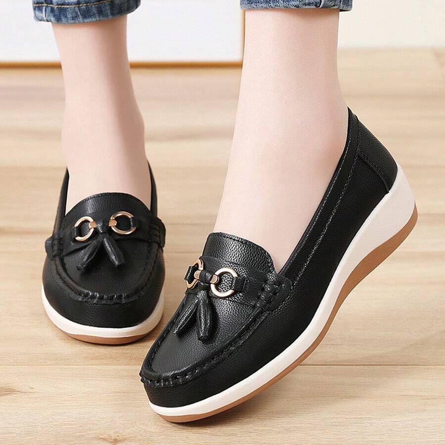 Women's Anti-Slip Comfortable Soft-Sole Breathable Lightweight Walking Shoes - Black - View 1