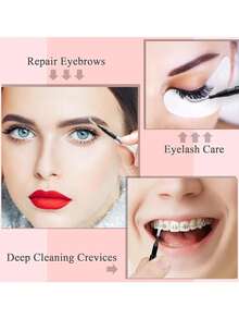 50/30/20/10/5pcs Set Eyebrow Brush With Cap, Micro Eyebrow Groomer, Eyelash Curler And Comb Tools For Eyebrow And Eyelash Styling - Black - View 6