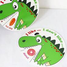 1个恐龙食物词汇学习转盘，儿童适用，“我喜欢/我不喜欢”句子构建转盘，语言学习课堂游戏教学辅助工具，教育文具，学校用品，返校季必备 - 彩色 - 查看 11