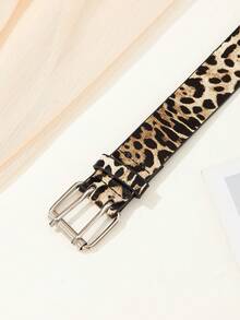 1 chiếc thắt lưng unisex thời trang màu trắng sáng với họa tiết mắt mèo, phù hợp cho nhiều dịp như lễ hội, gặp gỡ hàng ngày, tiệc tùng và đi chơi đêm. - Họa tiết da báo màu nâu - Xem 4