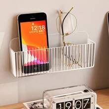 1/2/3pcs Remote Control Storage Box, Wall-Mounted TV/AC Remote Holder, Acrylic Transparent Wall-Mounted Phone/Cosmetic Organizer - Multicolor - View 6