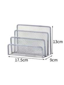 Multipurpose Metal Wire Grid Desk Organizer With Bookshelf, File Holder, Envelope/Card Slots - Space-Saving Freestanding Storage Rack Suitable For Home Office Decor, Compact Vertical Storage Design For Home And Office - Single Piece - View 9