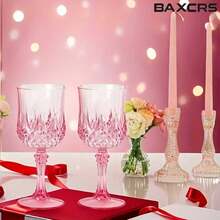 1/2/4/6/8/12pcs Pink Wine Glasses, Pink Printed Stemware For Party, Wedding, Halloween, Back To School, Holiday Gifts, 7oz - Pink - View 9