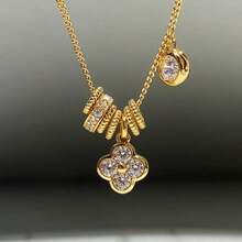 1pc Refreshing Clover Pendant Necklace, New Design Delicate High-End Choker Necklace For Women - Four Leaf Flower Necklace - View 2