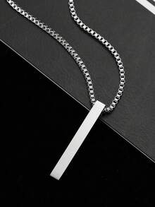 时尚圆柱形吊坠项链 - 简约光滑表面设计 - 男女皆宜，适合作为圣诞节、新年、情人节礼物，长方形3D造型 - 彩色 - 查看 11