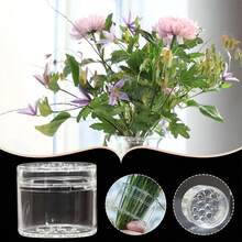 2个塑料螺旋花茎固定器，两种尺寸，花瓶装饰插花工具，塑料材质螺旋花茎固定器，花束塑料插花工具 - 2 件裝透明大號 + 小號 - 查看 5