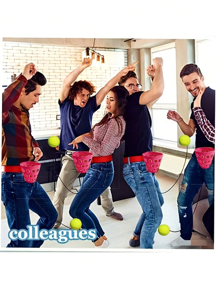 4-Piece Swing Ball Game Set, Party Swing Bucket Game, Multiplayer Interactive Game, Can Be Used To Train Eye And Waist Coordination, Fun Party Game, Agility Training. Suitable For Holiday Parties, Outdoor Activities,