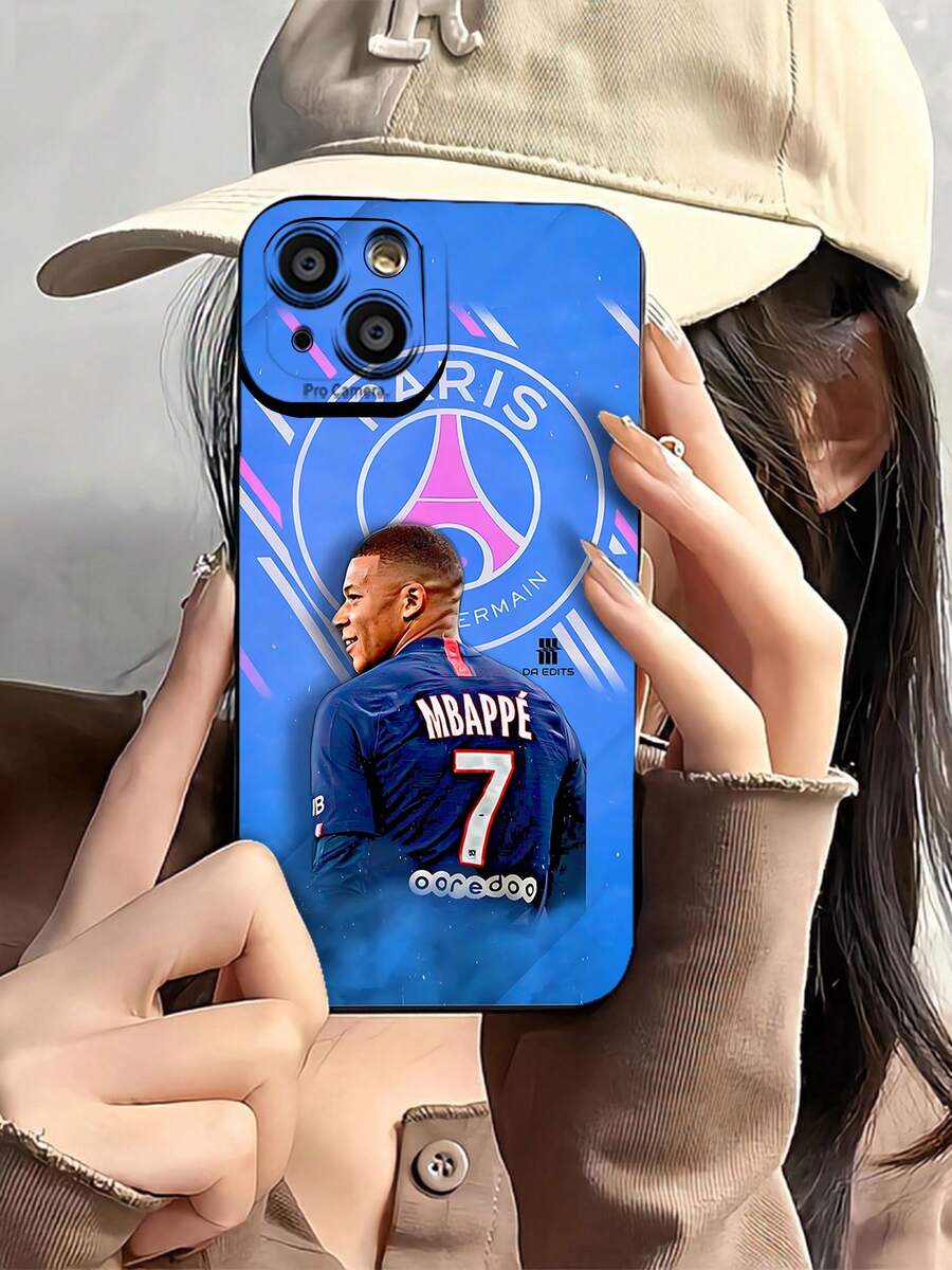 Mbappé París fondo azul tema de fútbolfunda de teléfono Fundas compatibles con ,Apple,VIVO,OPPO,,, y Honor.Fabricadas en silicona TPU,ofrecen protección contra golpes y caídas. - Negro - Ver 1