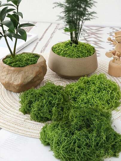 1pc 30g/50g/100g Artificial Moss For Aquarium Landscaping, Bionic Grass Mat, Fake Moss Microlandscape Arrangement, Lawn Paving, Artificial Moss Rope, Suitable For Home Decor, Indoor Plant, Spring Moss