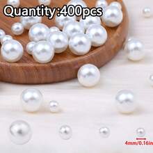 100-400pcs White Faux Pearl Beads, Loose Beads For DIY Jewelry Making Bracelets, Necklaces, Earrings, Craft Decoration Accessories - DIY - View 8