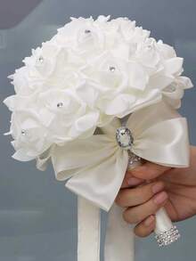 1 bó hoa cưới, bó hoa hồng ngọc trai, bó hoa hồng cầu hôn, bó hoa hồng quà tặng bất ngờ cho phù dâu trong lễ cưới. - Nhiều màu - Xem 15