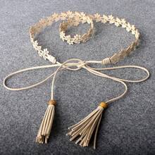 1 Piece Of Women's Beige Fringed Hollow-Out Belt - Beige - View 4