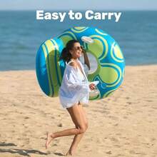 Sloosh - Tumbona inflable para piscina sofá flotante con respaldo grande - AZUL - Ver 4