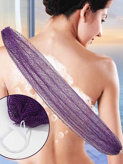 1pc African Loofah Mesh Sponge - Multicolor Mesh Bath Brush, Deep Cleansing, Leaves Skin Smooth And Refined, Ideal For Bathing