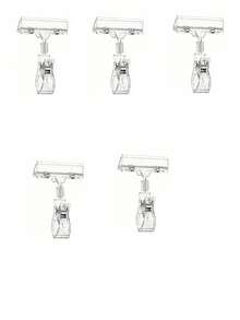 10pcs Transparent Plastic Price Tag Clips, Rotatable Retail Display Hooks, Adjustable Price Label Clips, POP Advertisement Clips, Suitable For Store Shelves, Explosive Sticker Price Tag Double-Headed Mechanical Thumb Price Advertisement Clips, Applicable To Clothing Racks, Supermarkets, Fruit Stores, Industrial And Scientific Retail Signage Equipment - White - View 10