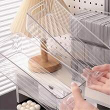 1/2/3pcs Bohemian Style Transparent Acrylic Stackable Storage Box With Handles - Space-Saving Organizer For Cosmetics, Underwear, Socks, Kitchen Utensils, Clothing, And More - Durable Plastic Material, Multi-Functional Drawer Organizer - Multicolor - View 3