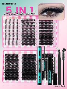 DIY Spiky Lash Clusters D Curl Mixed Length 9–16mm, Wispy Individual Lashes, Natural Volume False Eyelashes - Multicolor - View 1