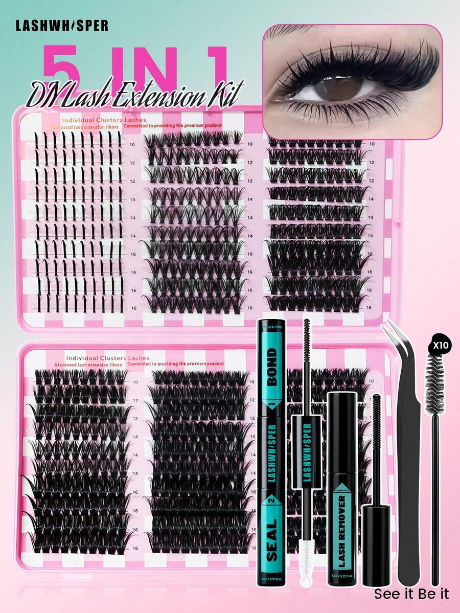 DIY Spiky Lash Clusters D Curl Mixed Length 9–16mm, Wispy Individual Lashes, Natural Volume False Eyelashes - Multicolor - View 1