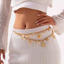 1pc Vacation Ocean Style Scallop Star Beaded Women's Waist Chain - Waist Chain - View 1