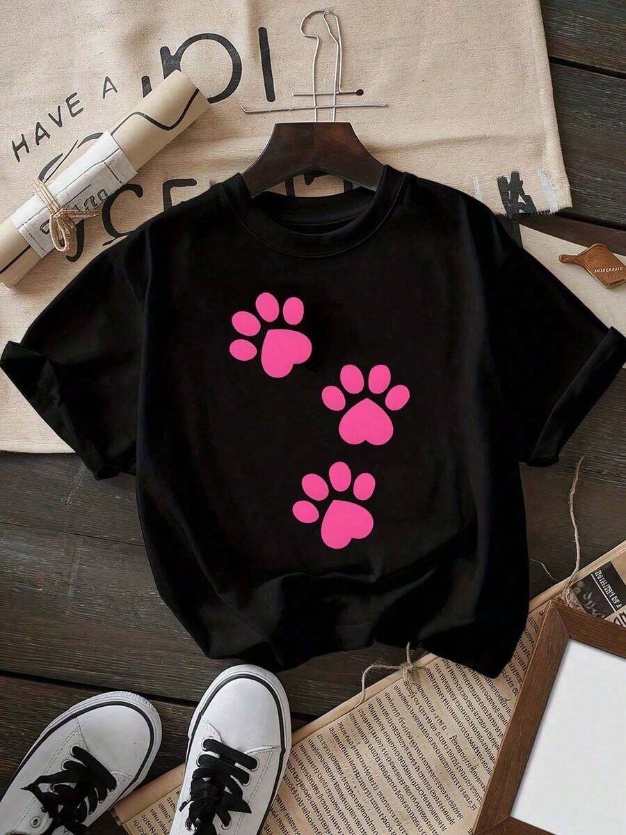 Women's White T-Shirt With Graphic And Sunglasses, Retro Cartoon Aesthetic Short Sleeve T-Shirt, Fun Modern Top, Casual Street Fashion Blouse - 藍白色 - 查看 1