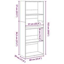 Bookcase Old Wood 60x30x152 Cm Engineered Wood - Brown - View 9