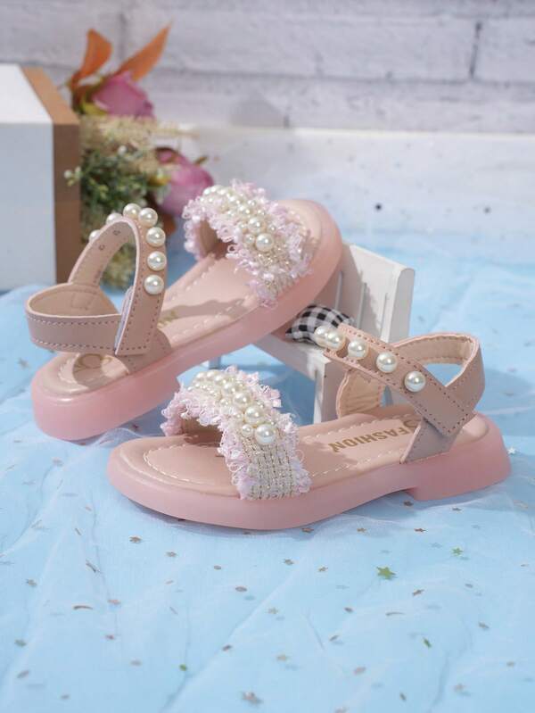 Spring/Summer Fashion Pearl Flower Girls Sandals, Princess Baby Shoes