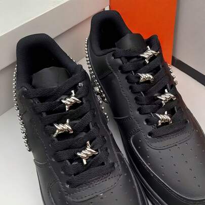 10 piezas Accesorios decorativos con botones de metal en forma de espina dorsal y nudos, para decorar zapatos y manualidades en estilo Y2K punk