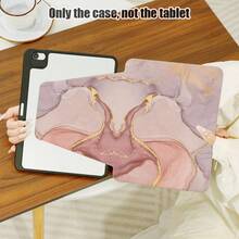 Abstract Fluid Art Pattern PU Leather Kickstand Phone Case With Pen Slot, 720 Degree Rotation Stand, Auto Sleep/Wake Function, Compatible With Honor, Tablets, Apple Devices In Purple, Pink And Gold - Multicolor - View 1