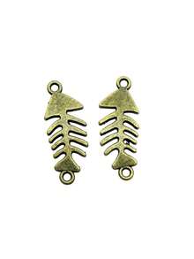 10 Stück 31x12mm Fischgräten-Verbindungselemente als Charms für DIY Armband, Halskette, Schmuckherstellung, Handwerkskunst - Fischgrätenverbinder - Übersicht 3