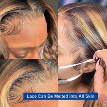 Uveous 250% Bob Wig Human Hair Highlight Ombre 13x4 Lace Front Wigs 4/27 Honey Blonde Short Straight Bob Wigs Human Hair Pre Plucked With Baby Hair Short Bob Wigs For Women - S4/27 - 查看 2