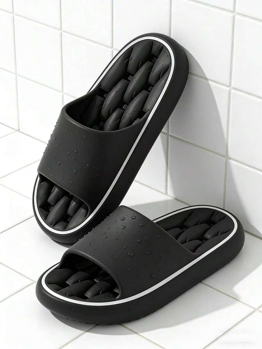 High Elastic EVA Material Slippers, Anti-Slip Quick Drying Massage Breathable Bathroom Slides For Men And Women
