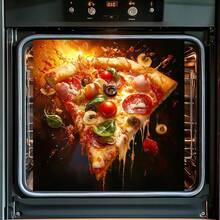 1 miếng dán hình bánh pizza phô mai và các loại hạt 2D chi tiết, thích hợp cho nhà bếp, lò nướng, máy rửa chén và các trường hợp khác. - Một cỡ - Xem 3