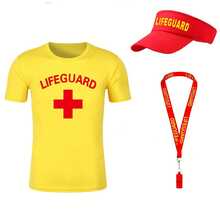 Bộ trang phục cứu hộ bãi biển, tiệc bể bơi, lễ hội hóa trang, Halloween, lễ hội âm nhạc, nhập vai, quà tặng ngày lễ và sinh nhật - Bao gồm áo phông, mũ và còi. - Nhiều màu - Xem 24