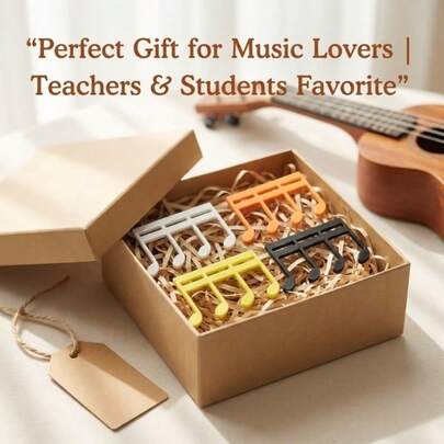 1pc 3D Printed Music Sheet Clip | Suitable For Piano, Guitar And Violin - Secure Fixation, Easy Reading, Perfect Gift For Music Lovers, Available In Yellow And Orange, Made Of Polyethylene Terephthalate (PET) Material