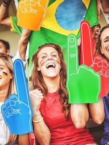 1pc Giant Foam Finger, We Are #1 Foam Finger, Cheerleader Foam Hand - Designed For Various Sports Events, Games, Schools And Stadiums - Multicolor - View 9