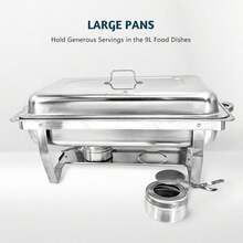 4 Pack Chafing Dish Buffet Set High Grade 8QT Stainless Steel Chafer Complete Set - View 3