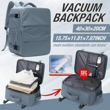 大容量真空压缩旅行背包，配备手动气泵，可扩展登机箱背包，增加50%的装载空间，防水商务背包，男女皆宜 - 彩色 - 查看 11