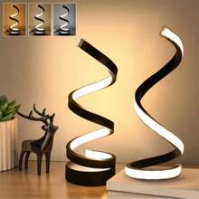 1pc LED Creative Spiral Desk Lamp, Nordic Modern Bedroom Bedside Lamp, Novelty European Style Study Lamp - Multicolor - View 8