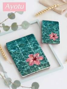 1pc Blue Sea Surface, Pink Seawater, Hawaiian Flower Hibiscus Flower Tablet Case & Kindle E-Book Case Compatible With IPad 10th Generation, 11/Air 4th/Air 7th/9.7 Inches, Compatible With Samsung Galaxy Tab A9 Plus, Kindle (11th Generation-2024 Release)(6 Inch), Kindle Paperwhite 12th Gen 2024, Great Holiday Gift, Stylish And Simple Pattern. - Multicolor - View 5